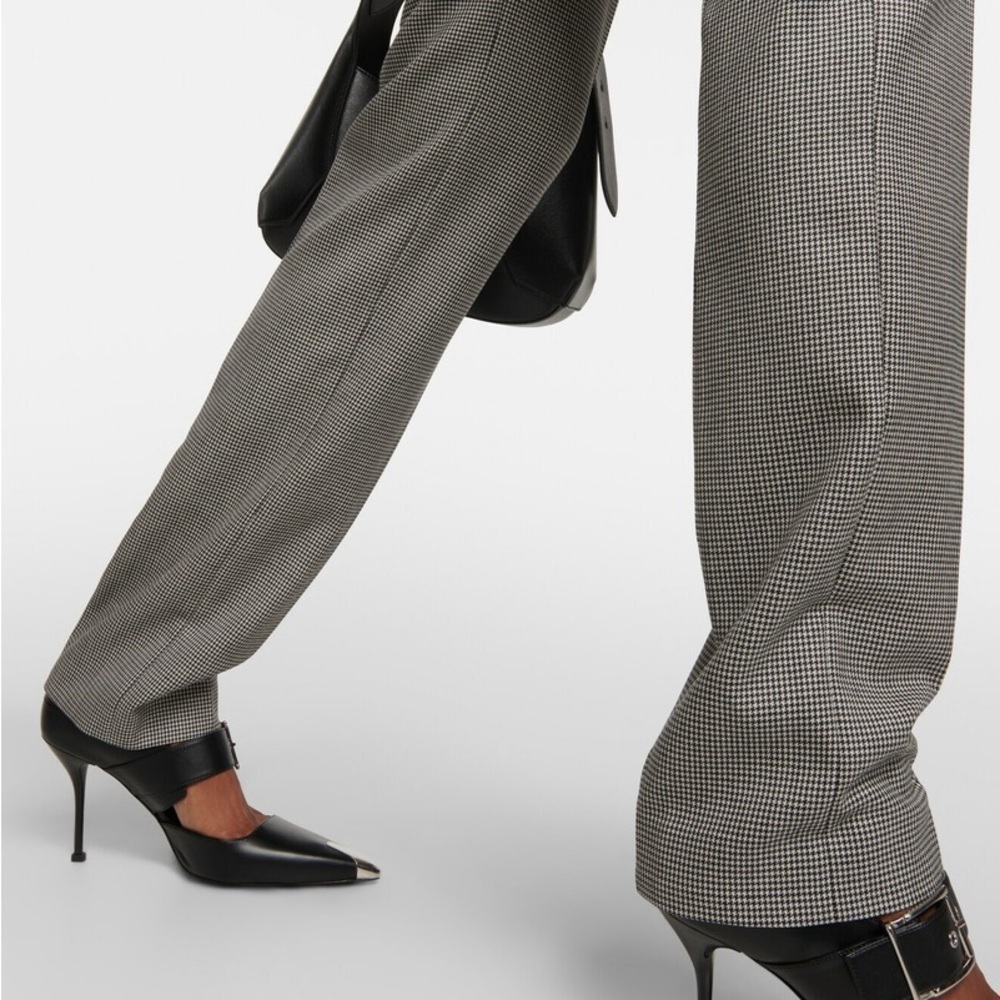 Alexander McQueen Houndstooth wool straight pants Size IT 38 - US 2 - Picture 5 of 14